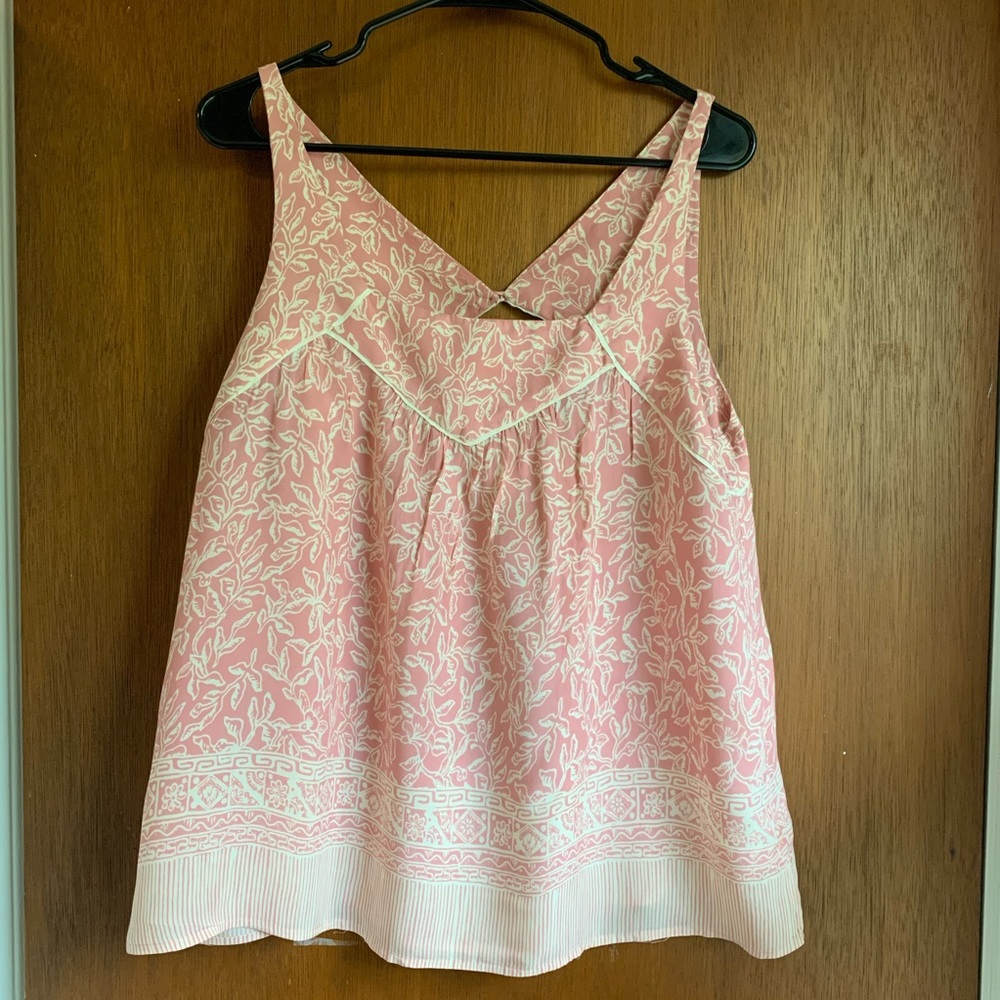 Maeve Anthropologie Pink pattern tank